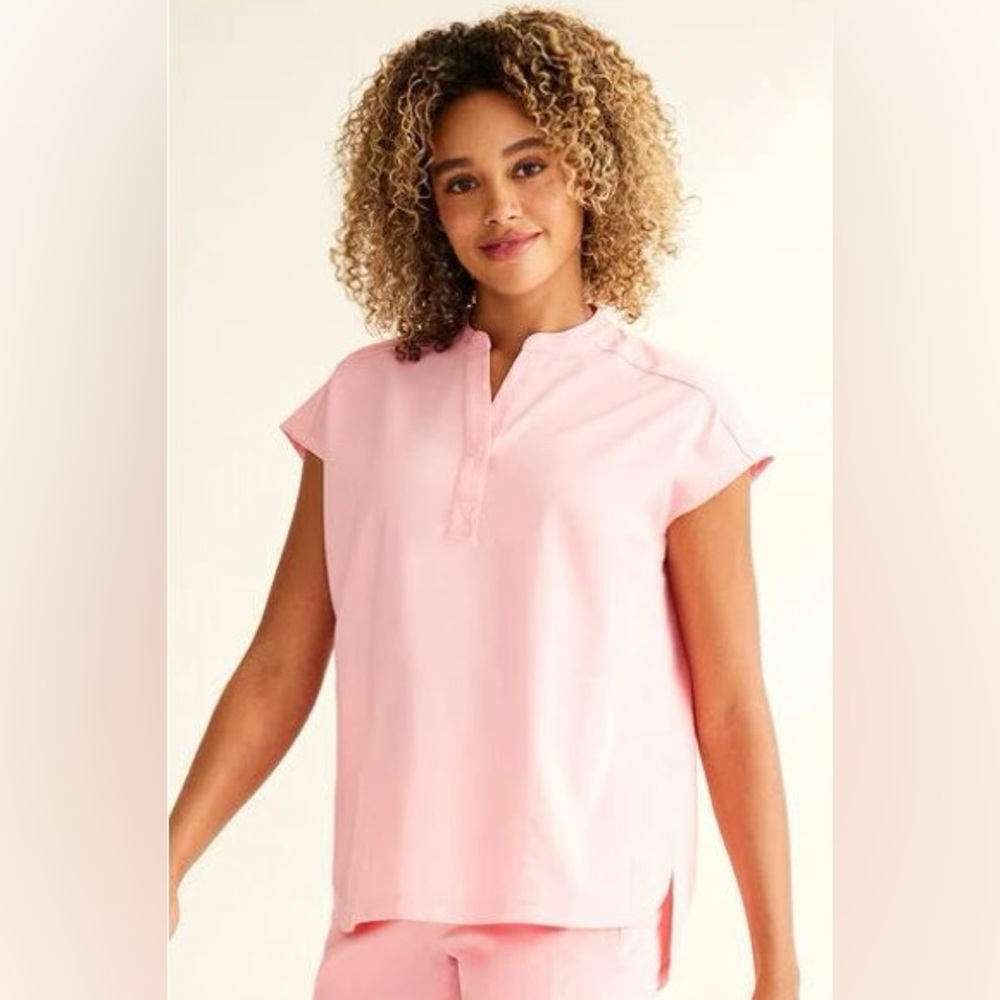 Healing Hands Mandarin Collar Scrub Top